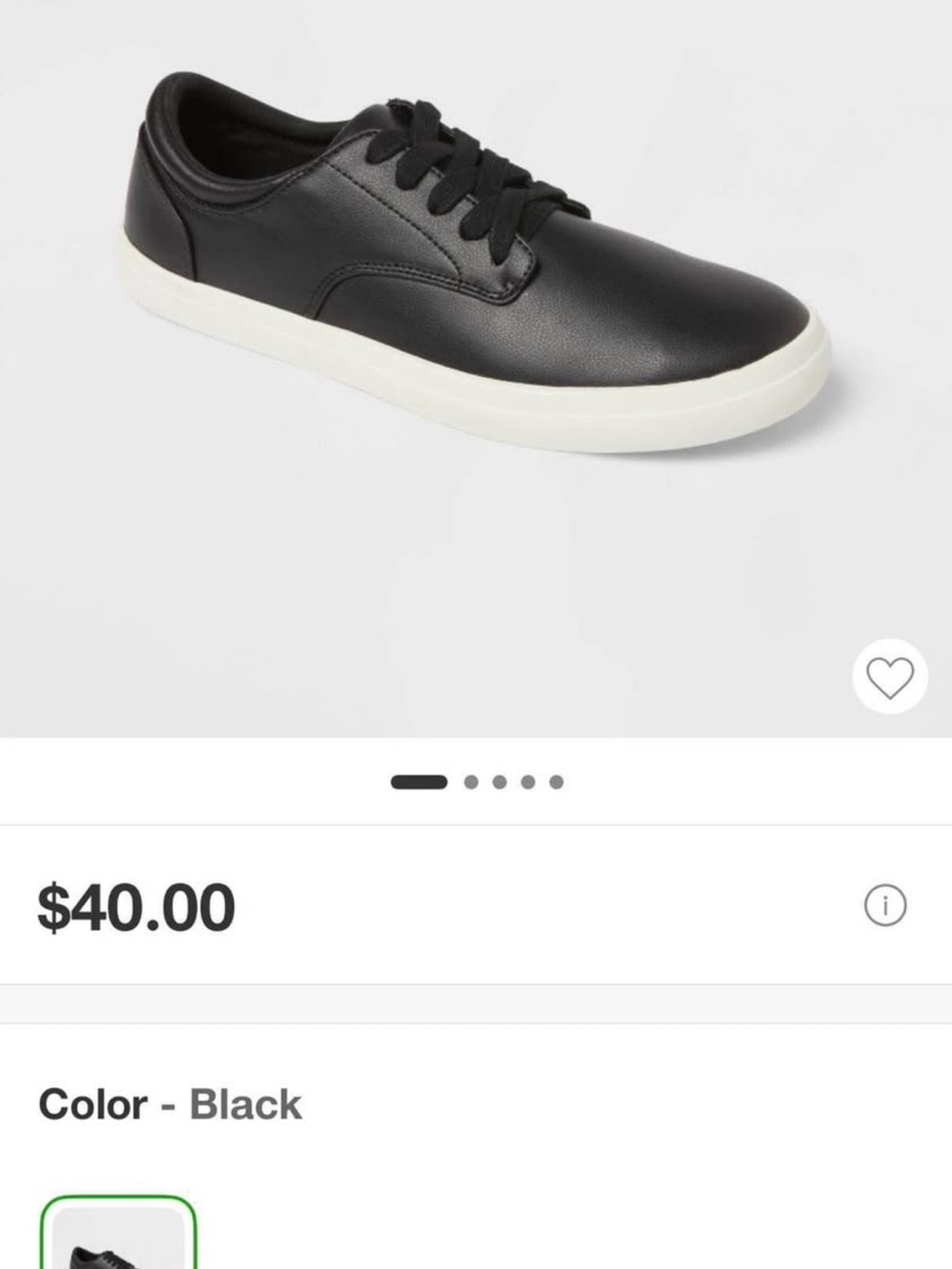 Goodfellow & Co Black Low-Top Lace-Up Sneakers